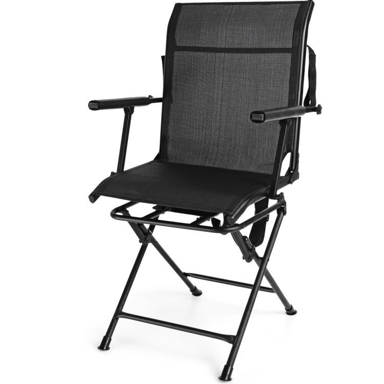 Foldable Swivel Patio Chair with Armrest and Mesh Back Foldable Swivel Patio Chair with Armrest and Mesh Back